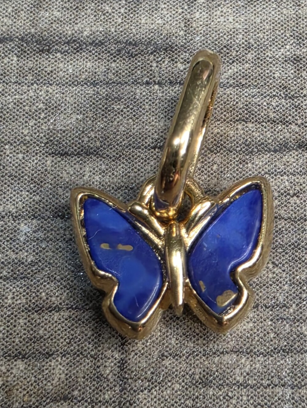 Pandora Blue Butterfly Mini Dangle Charm14k gold plating